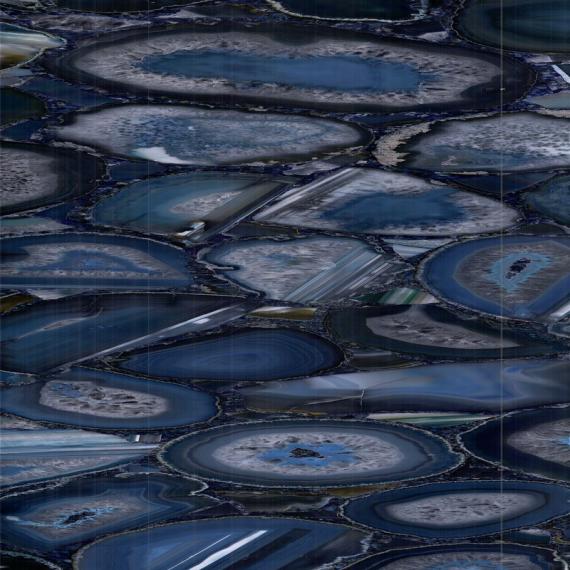 Эксклюзивные плиты из голубого агата для внутренней отделки